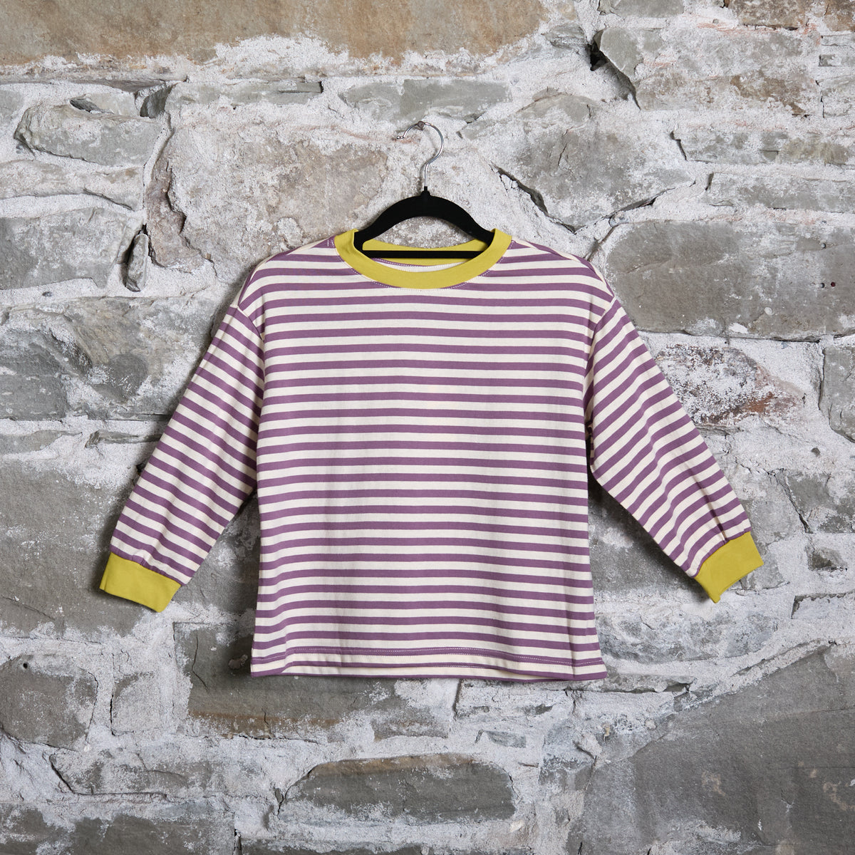 Stripe Longsleeve - Youth - Purple / Ecru