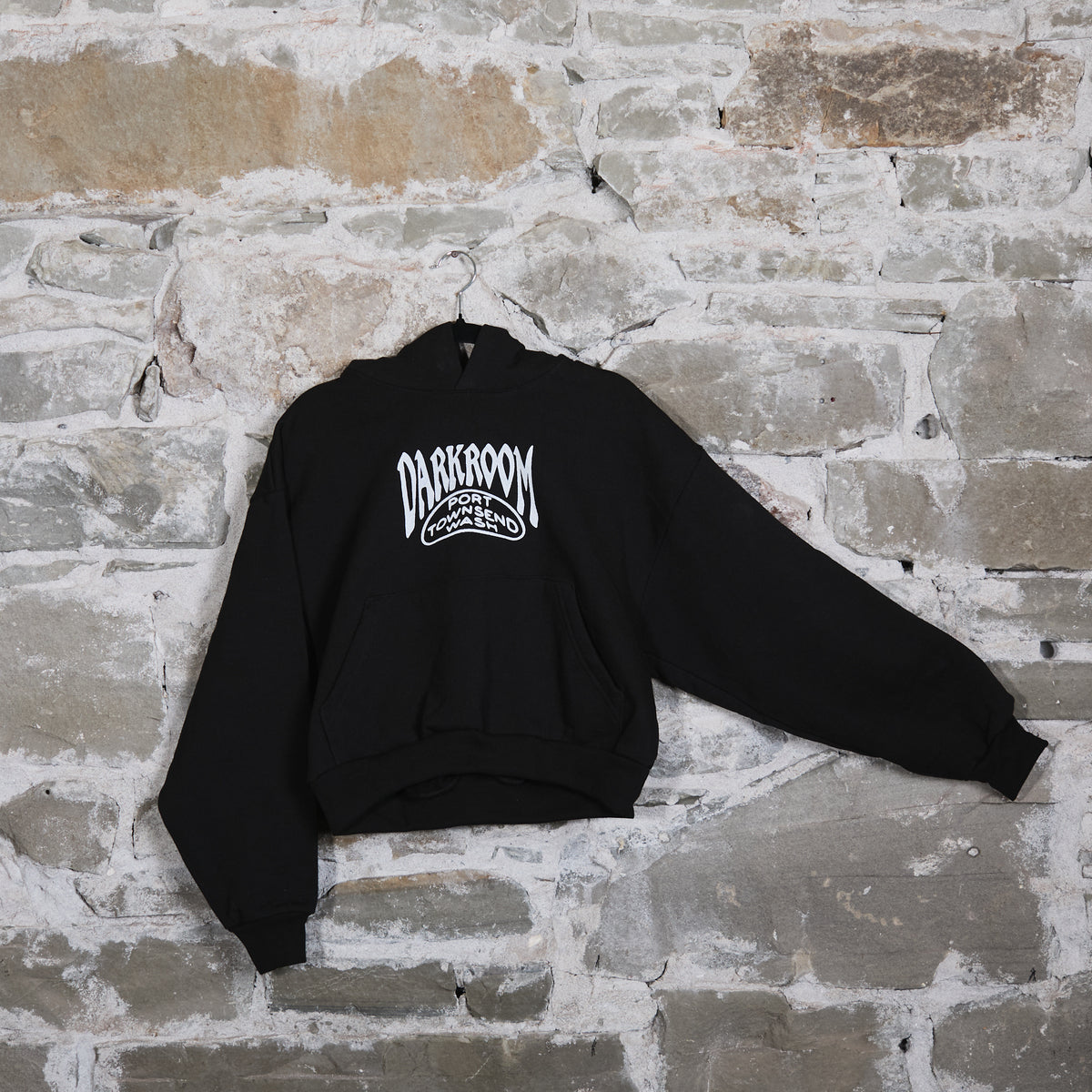 Crop Shop Hoodie 001 - Classic Logo - Black