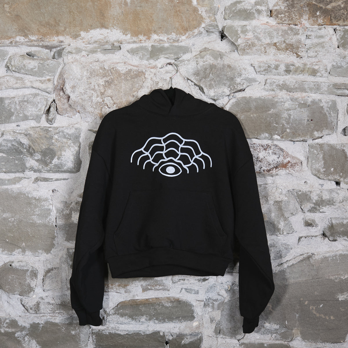 Crop Shop Hoodie 002 - Mind Web - Black